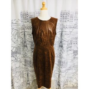 Brown Leather Cocktail Dress